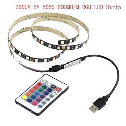Dmz Tv Back Lighting 5V 5050 60SMD M 50 100 200CM Rgb LED Strip Light Bar Back Lighting Kit+usb Remote Control 200