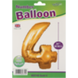 Gold Number 4 Foil Balloon 86CM