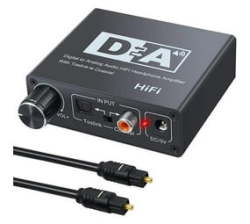 Converter Toslink & Coaxial In Rca Out With Built In Preamp For Headphone