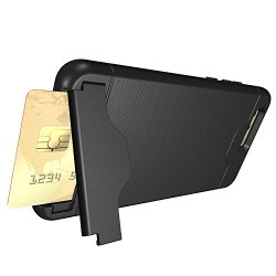 Huawei P10 Plus Wallet Case Huawei P10 Plus Hybrid Case Dual Layer Shockproof Hybrid Metallic Case Hard Shell Card Slot Cover With Flip-out Kickstand