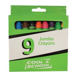 Cool 4 School Jumbo Wax Crayons 14MM 9'S Pack Of 36