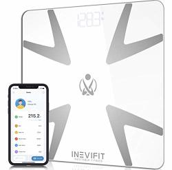 Inevifit Smart Body Fat Scale Highly Accurate Bluetooth Digital Bathroom Body Composition Analyzer Measures Weight Body Fat Water Muscle Bmi Visceral Fat & Bone