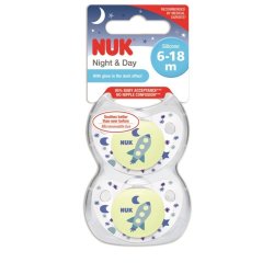 Nuk Soother Silicone Night & Day Boy - Size 2