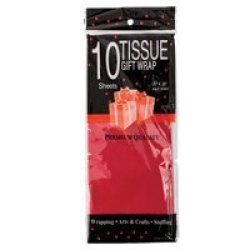 Tissue Paper - Tissue Gift Wraps - Red - 50CM X 66CM - 10 Sheets - 6 Pack