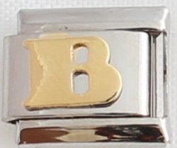Italian Charm - Gold Plated Letter B