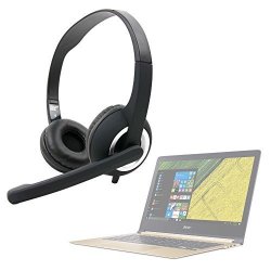 3.5MM PC Stereo Headphones headset With Microphone For The Acer Swift 7 - By Duragadget