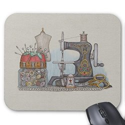 Zazzle Hand Powered Sewing Machine Mouse Pad