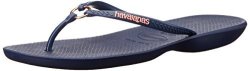 Havaianas Women's Flip Flop Sandals Ring Navy Blue 37 38 Br 7-8 M Us