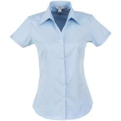 Ladies Short Sleeve Metro Shirt - Light Blue