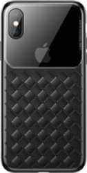 Baseus Tempered Glass & Weaving Case For Apple Iphone X And Iphone XS Black