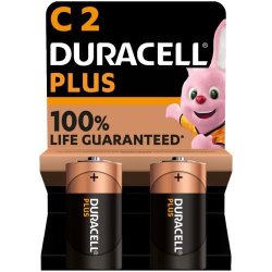 Duracell Plus C Alkaline Batteries - 2 Pack
