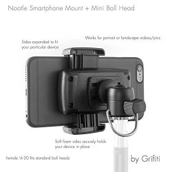 Grifiti Nootle Universal Phone Mount And D-ring MINI Ball Head Adjustable For Iphone Smartphone Galaxy Andriod Htc One Nokia Fit's 3 8 And 1 4-20 Tripods