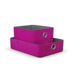- Felt Storage Boxes Pink Set Of 2