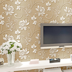10m Concave-convex Wallpapers 3d Embossed Textured Non-woven Flocking Wall Paper Rolls