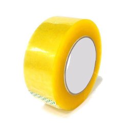 Yellow Transparent Bopp Packaging Sealing Tape 200M Adhesive - 12 Pack