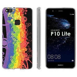 Huawei P10 Lite Tpu Silicone Phone Case Mobiflare Clear Ultraflex Thin Gel Phone Cover - Rave Rainbow For Huawei P10 Lite 5.2" Screen