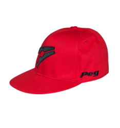 Baseball Flat Cap - Red And Black - 7 3 8