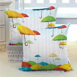 Anyangeight Apartment Decor Decorative Cushion Covers Umbrellas In Sky Climate Meteorology Storm Pouring Fall Rains Freedom Theme Comfy And Lovely For Couch bed sofa 2PCS W18