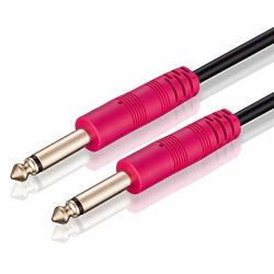 1 4" Ts Cable 6FT Nc Xqin 6.35MM Mono Jack 1 4" Ts Cable Unbalanced Guitar Jumper Lnstrument Cable. Suitable For Studio Monitors Mixers Yamaha Speakers receivers Red