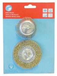 Wire Brushes With Shaft - Assorted - 2 Piece
