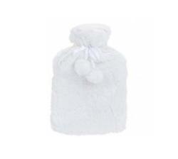 Hot Water Bottle With Luxurious Soft Cover.white