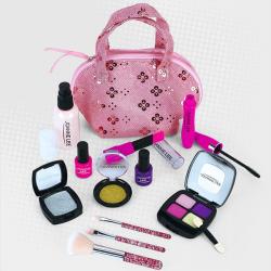 12PC Kids Pretend Cosmetics Playset With Handbag