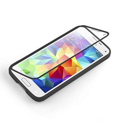 Galaxy S5 MINI Case Jammylizard Tpu Silicone Flip Cover For Samsung Galaxy S5 MINI Black With Integrated Screen Protector