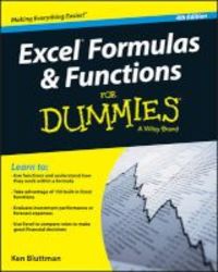Excel Formulas & Functions For Dummies Paperback 4th Revised Edition