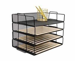 Klickpick Office 4 Tier Stackable Heavy Duty Metal Desktop Letter