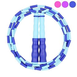 Amble Soft Beaded Segment Jump Rope - Tangle-free For Keeping Fit Training Workout And So On - Adjustable For Men Women And Kids