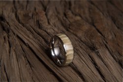 Ashen Rosewood Titanium Ring