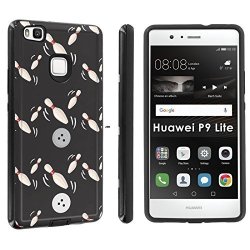 Popculture Rugged Case For Huawei P9 Lite Black black Rugged Shockproof Resistant Phone Cover Case - Bowling Black Print Design