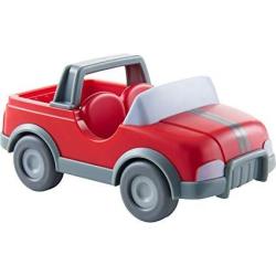 Haba Little Friends Vet Car - Red Plastic Jeep With Momentum Motor Trailer Hitch And Folding Tail Gate