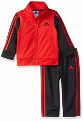 Adidas Baby Boys Colorblock Tricot Tracksuit 2-PIECE Set Icon Scarlet black 6 Months