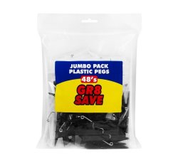 48 Pack Jumbo Plastic Pegs