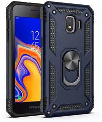 Phone Case For Samsung Galaxy J2 Shine J2 Dash Ring Series Navy Blue Full Rotating Metal Ring Shockproof Cover With Built-in Kickstand For Samsung
