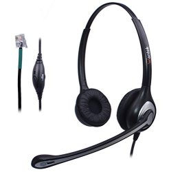 Wantek Wired Telephone Rj Headset With Noise Canceling MIC And Volume Mute Control For Aastra 6731I Shoretel 480 Cisco E20 Polycom 300 Digium D40