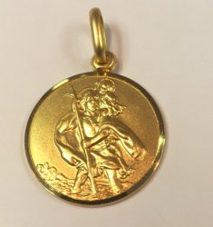 9 Carat Gold - Saint Christopher 16 Mm Wide