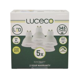Luceco LGW5W37 5-01 5PK GU10 LED Lamp