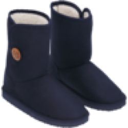 Ladies Navy Basic Winter Boots Size 3-8