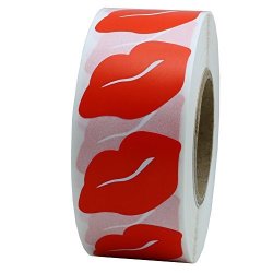 Hybsk Red Kissing Lips Removable Body Stickers Total 1 000 Per Roll