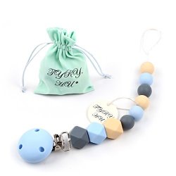Tyry.hu Baby Pacifier Clips Bpa Free Teether Soothie Pacifier Chain Holders Silicone Dummy Clip Chewable Beads Teething Toy