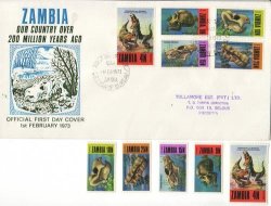 Zambia 1973 Pre-historic Animals Unmounted Mint Complete Set Plus Fdc Sg 185-89