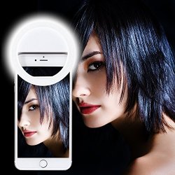 Selfie Ring Light Xinbaohong Rechargeable Clip-on Selfie Fill Light With 48 LED For Iphone android Smart Phone Photography Camera Video Girl Makes Up White