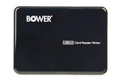 Bower CRP3UNI Platinum USB 3.0 Multi-fit Card Reader For Cameras Black