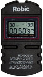 Robic SC-505W Multi-mode Chronograph Stopwatch 12 Lap Memory Black