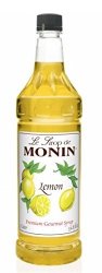 Monin Lemon Syrup 33.8-OUNCE Plastic Bottle 1 Liter