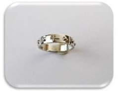 Sterling Silver Rosary Ring - 4MM Wide