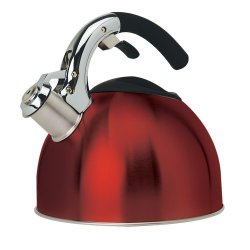 Primula Soft-grip 3-QUART Stainless Steel Whistling Tea Kettle Red