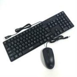 Manhattan Cabled USB Optical Mouse And Keyboard Combo - Colour:black Retail Box 1 Year Limit Warranty